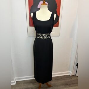 Black Vintage Maggy London Dress with Mesh